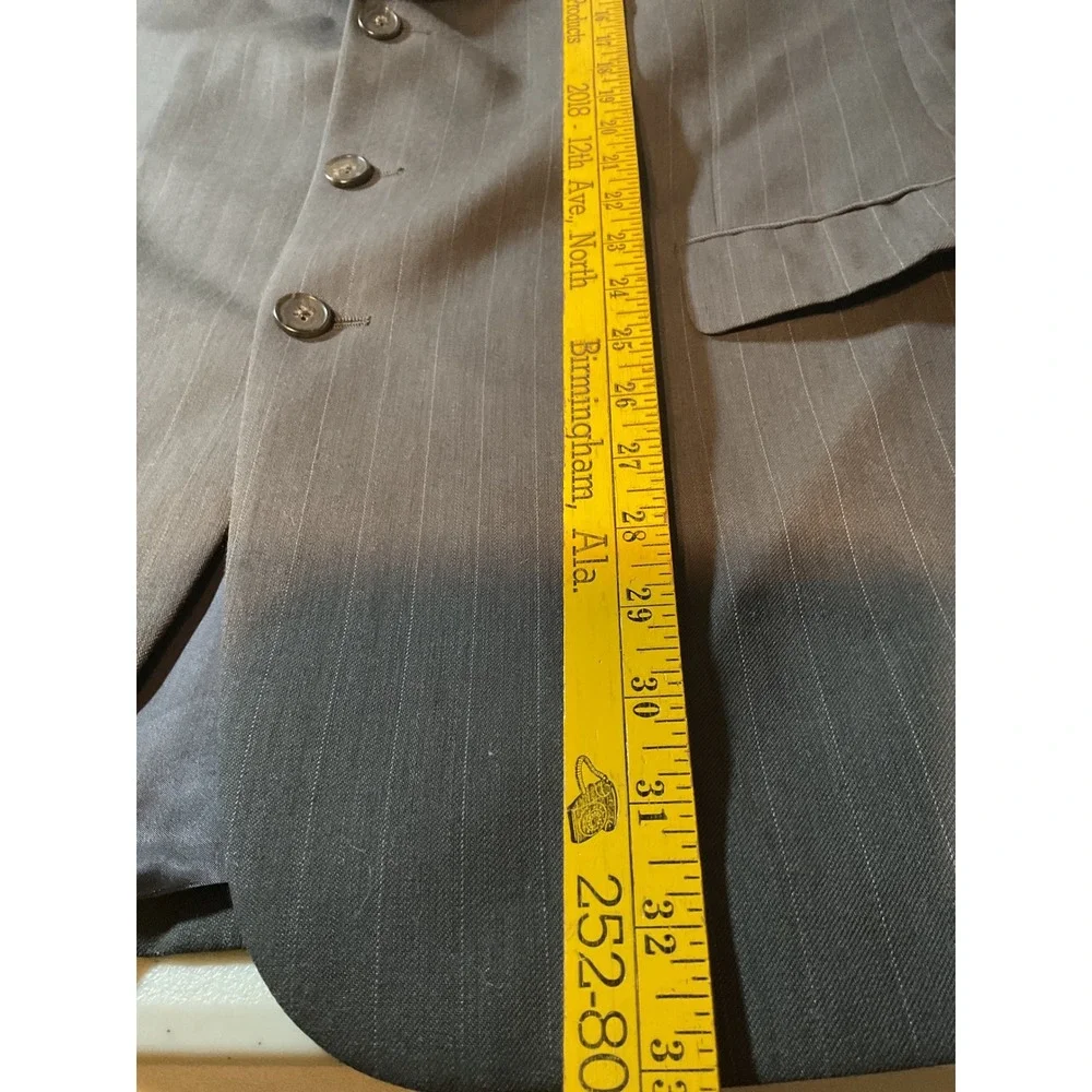Joseph Abboud Mens 43 Long Blazer 100% Wool Pinstripe Gray 3-Button Sport‎ Coat